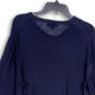 Mens Blue Tight-Knit V-Neck Long Sleeve Stretch Pullover Sweater Size Large image number 4