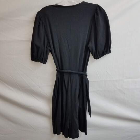 Boden black stretch knit wrap front shorts romper 8 tall image number 2