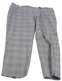 NWT Womens Gray Plaid Flat Front Straight Leg Dress Pants Size 16 S alternative image