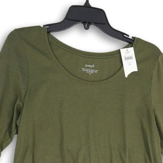 NWT Womens Green PureJill Round Neck 3/4 Sleeve Tunic Blouse Top Size M image number 3