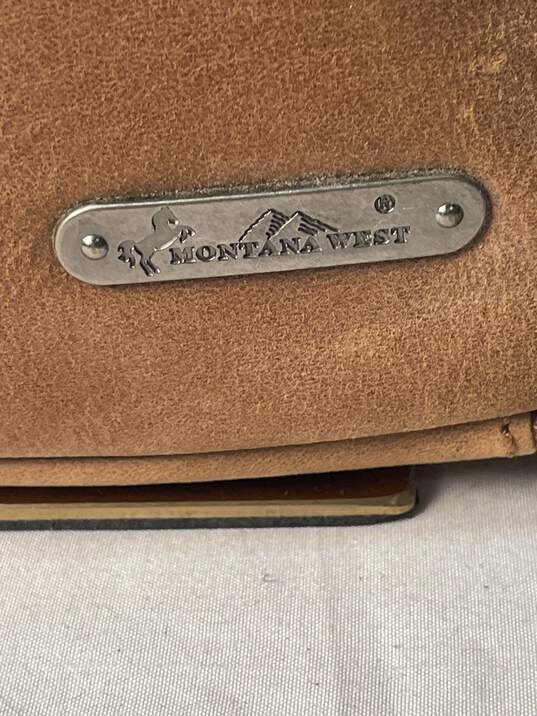 Montana West Brown Leather/Suede Crossbody Hobo Bag image number 5