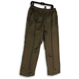 Womens Brown Pleated Pockets Elastic Waist Pull-On Track Pants Size Medium