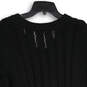 Womens Black Knitted Long Sleeve V-Neck Pullover Sweater Size Small image number 4