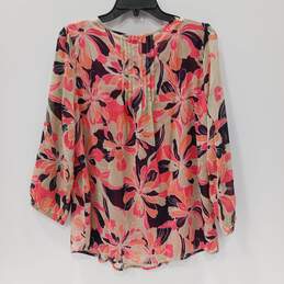 Tommy Hilfiger Women's Crepe Floral Print LS Pintucked Blouse Top Size M NWT alternative image