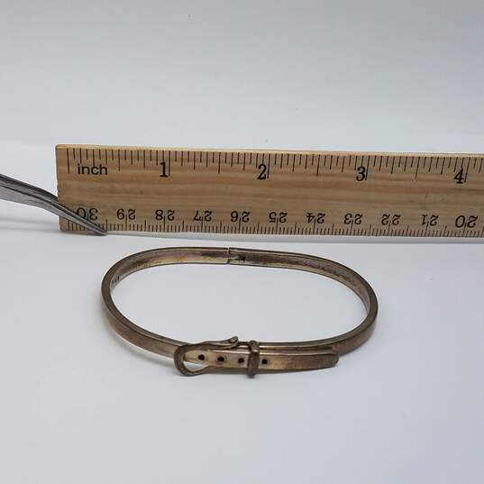 Sterling Silver Belt Buckle Hinge 6 1/2 Inch Bracelet 17.9g image number 8