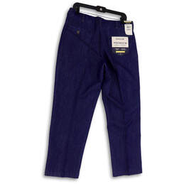 NWT Womens Blue Denim Pockets Straight Leg Classic Fit Ankle Pants Sz 34/30 alternative image