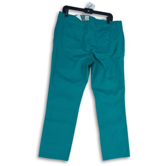 NWT Sonoma Womens Blue Denim 5-Pocket Design Straight Leg Jeans Size 16P image number 2