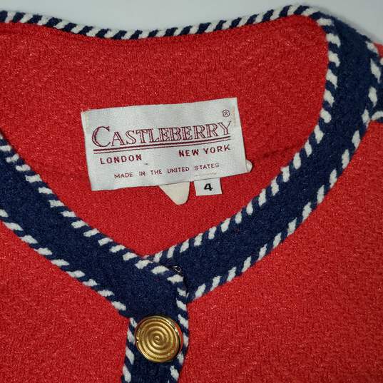 Castleberry Button Up Blazer Jacket Size 4 image number 3