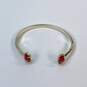 Designer Kendra Scott Gold-Tone Red Drusy Stone Fashionable Cuff Bracelet image number 2