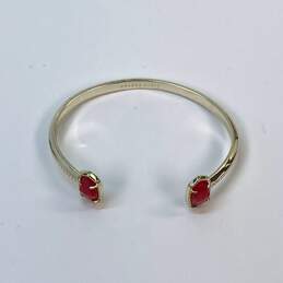 Designer Kendra Scott Gold-Tone Red Drusy Stone Fashionable Cuff Bracelet alternative image