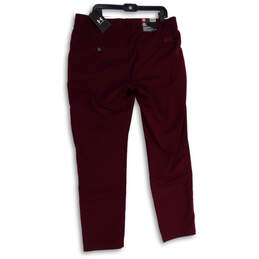 NWT Womens Red Flat Front Slash Pocket Tapered Leg Chino Pants Size 38/32 alternative image