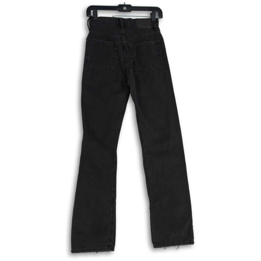 NWT Womens Black 90's Baggy Denim Distressed Straight Leg Jeans Size 00R image number 2