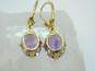 14K Yellow Gold Oval Amethyst Drop Earrings 3.8g image number 6