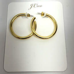 Designer J. Crew Gold-Tone Christmas Round Shape Classic Hoop Earrings