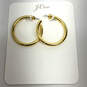 Designer J. Crew Gold-Tone Christmas Round Shape Classic Hoop Earrings image number 1