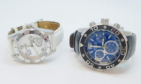 Invicta Reserve 17374 & Invicta 12401 Swiss Made Leather Watches 209.7g image number 1