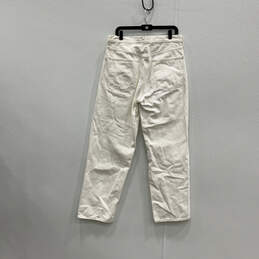 Womens White Denim Light Wash Pocket Stretch Straight Leg Jeans Size 31 alternative image