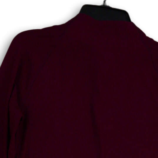 Womens Purple Gray Long Sleeve Mock Neck 1/4 Zip Pullover Sweatshirt Size L image number 4