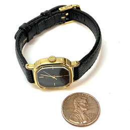 Designer Seiko Gold-Tone Black Leather Adjustable Strap Analog Wristwatch alternative image