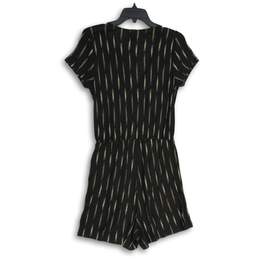 H&M Womens Black Gray Short Sleeve Surplice Neck One Piece Romper Size Small alternative image