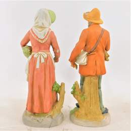 Vintage HomCo Farmer Couple Man w/ Sticks & Woman Gardener Porcelain Figurines alternative image