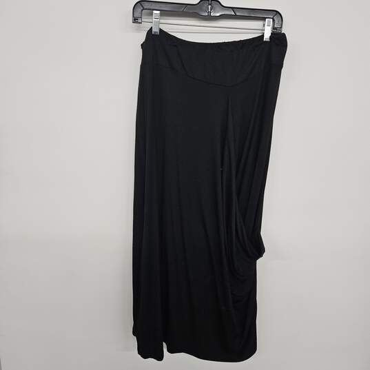 Draped Black Long Maxi Skirt image number 1