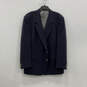 Mens Blue Long Sleeve Notch Lapel Pockets Single Breasted Two Button Blazer image number 1