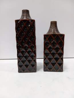 Pair Of Brown Decor Vases