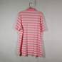 Mens Striped Regular Fit Short Sleeve Collared Golf Polo Shirt Size XL image number 2