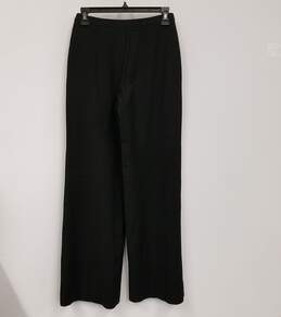 Womens Black Pleated Front Straight Leg Side Zip Formal Dress Pants Size 36