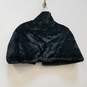 NWT Womens Black Mink Faux Fur Mock Neck One Piece Wrap Shawl One Size image number 2