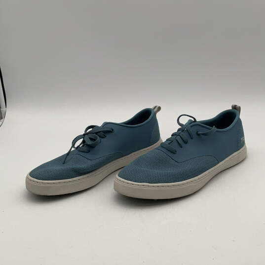 Mens Eco Knit Blue Round Top Lace-Up Low Top Golf Sneaker Shoes Size 10 image number 1