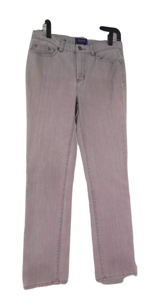 Womens Gray Denim Medium Wash Stretch Casual Straight Leg Jeans Size 6 image number 1