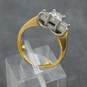 14K Yellow Gold Platinum Top 0.88 CTTW Princess Cut Diamond 3 Stone Engagement Ring 4.8g image number 1