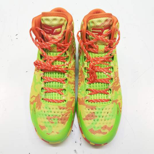 Under Armour 3026196-300 Sour Patch Kids Curry 1 Retro Sneakers Men's Size 11 image number 5
