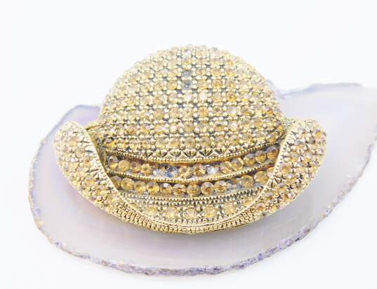 Vintage & Contemporary Monet & Fashion Faux Pearl Rhinestone Gold Tone Statement Brooches 91.5g image number 3