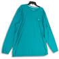 Mens Blue Crew Neck Long Sleeve Front Pocket Pullover T-Shirt Size 2XLT image number 1