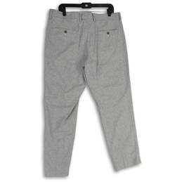 NWT Mens Gray White Striped Slash Pocket Straight Leg Dress Pants Size W36 L30 alternative image