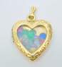 14K Yellow Gold Loose Birthstone Scroll Heart Locket 3.3g image number 4