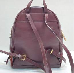 Michael Kors Rhea Floral Burgundy Studded Leather Backpack Bag alternative image