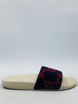 Authentic Gucci GG Navy Slides W 9