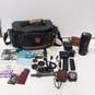 Solidex Black Leather Camera Bag w/Camera Accessories image number 1
