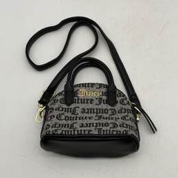 Juicy Couture Womens Black White Adjustable Strap Double Handle Crossbody Bag