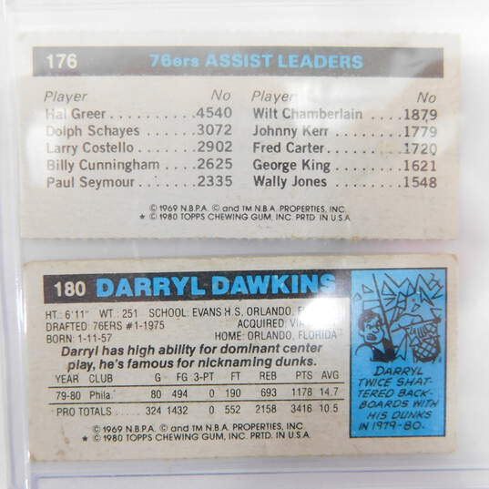 1980-81 Topps Darryl Dawkins Maurice Cheeks RC (Separated) 76ers image number 4