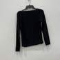 Emporio Armani Womens Black Ribbed Long Sleeve Pullover T-Shirt Top Size 42 image number 2