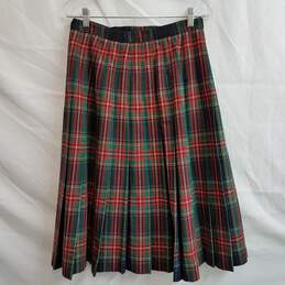 Vintage tartan plaid long wool kilt skirt women's 9/10