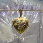 Vintage 18K Yellow Gold Etched Heart Locket Pendant - 4.58g image number 1