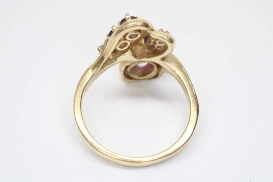 14K Yellow Gold Amethyst, Spinel & Diamond Ring, Size 4 - 3.4g image number 4