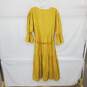 Elf Yellow Peony Linen Belted Midi Dress WM Size XXL NWT image number 2