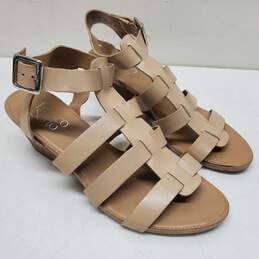 Franco Sarto Tan Gladiator Leather Wedge Sandal Women's 8